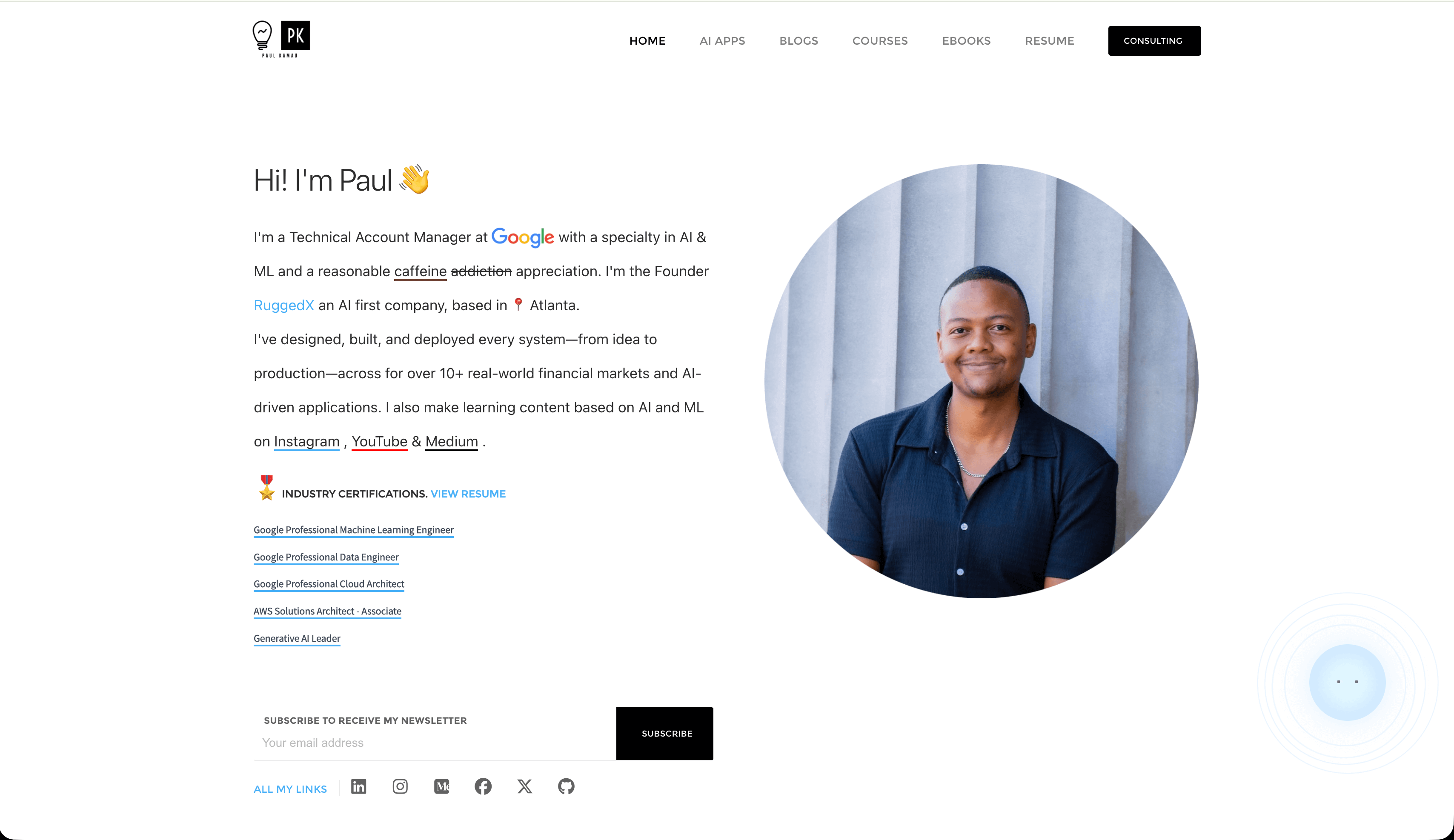 Consulting dashboard snapshot
